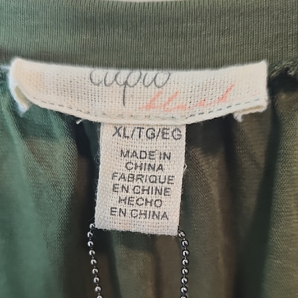 Cupio Olive Top with Black Embroidery - Picture 2 of 11